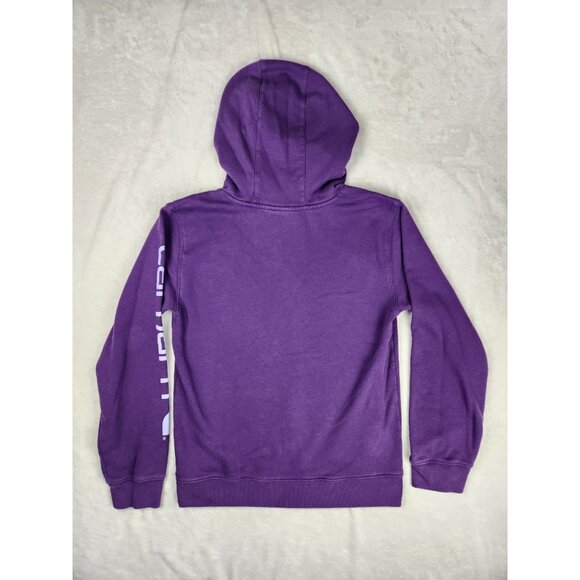 Carhartt Youth Hoodie Size XL 14 Purple Sweatshirt Pullover Girls Boys - Picture 6 of 16